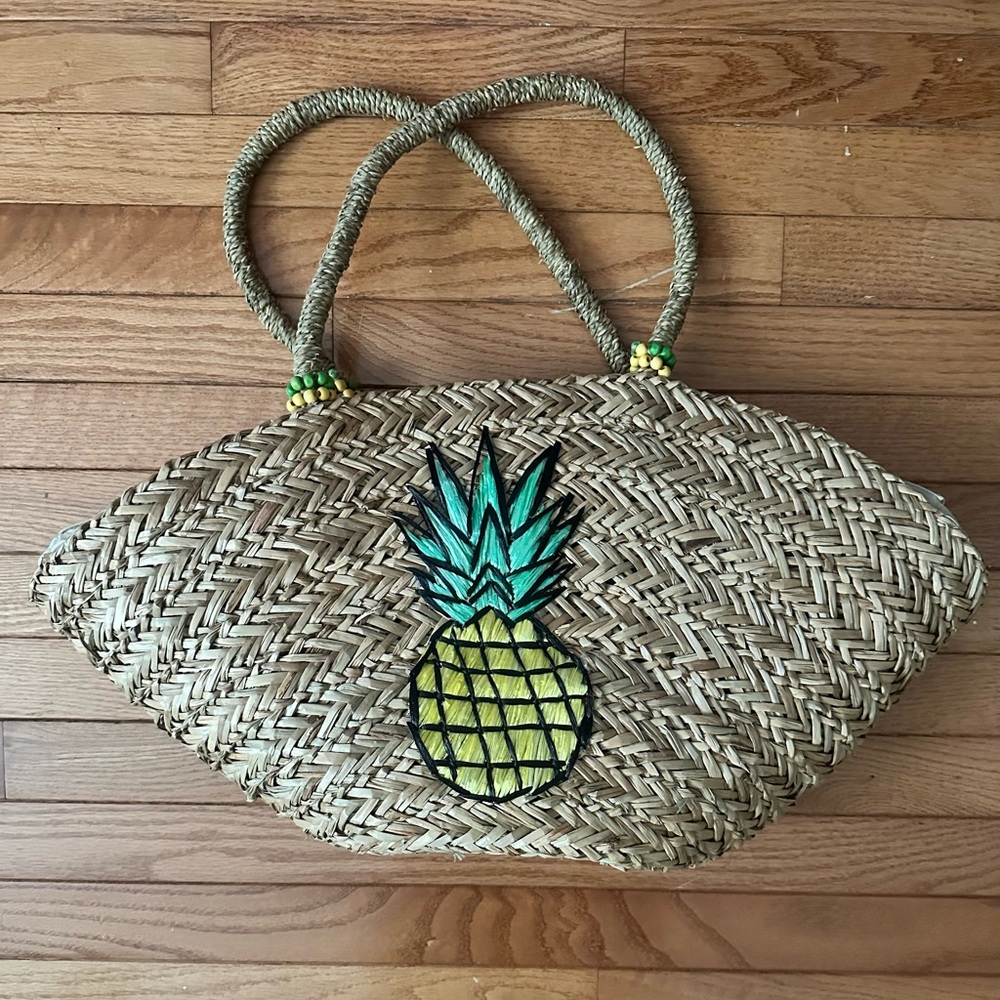 Pineapple Straw Purse Tote Francesca's